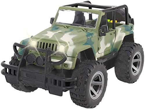 Liberty Imports Off-Road Friction Powered Military Armored Toy Car - Realistic Wrangler Kids Vehicle with Lights and Sounds