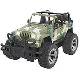 Liberty Imports Off-Road Friction Powered Military Armored Toy Car - Realistic Wrangler Kids Vehicle with Lights and Sounds