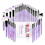 FEOHNS Make up Brushes, 32 Pcs Premium Cosmetic Makeup Brush Set,Foundation Blush Concealer Eye Shadow Brushes,Synthetic Fiber Bristles+Travel Makeup bag （Purple）