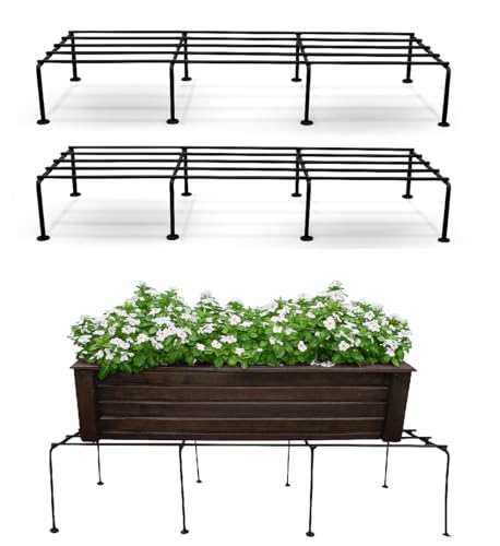 NH10 DESIGNS 24-Inch Plant Stand, Anti-Rust Metal and Ideal for Plant Stands for Outdoor Balcony, Indoor Living Room, Flower Pot Stand for Balcony, Planters for Home Décor Set of 2 (Metal Iron) (NHSP)