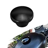 Motorcycle Fuel Gas Tank Vented Decorative Oil Cap CNC Aluminum Fit For Harley Touring Road King Softail Dyna Sportster XL 1200 883 48 (Black Gas Tank Cap)