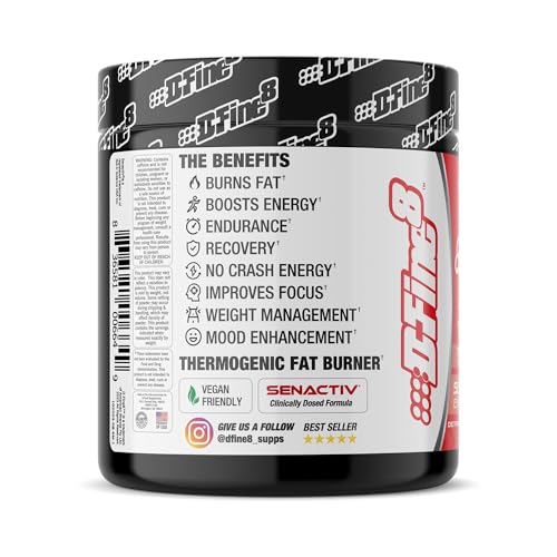 Image of Thermogenic Pre-Workout Energy Powder & Shredding Supplement, Boost Energy Mood & Focus, Sugar Free, Contains Senactiv, Endurance, 300mg Caffeine, N-Acetyl-L-Tyrosine (Strawberry Mango)