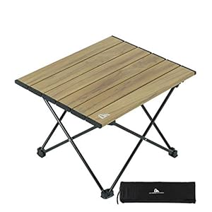 iClimb Ultralight Compact Camping Folding Table with Carry Bag (Nature- S)