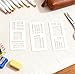 9 Pack Reusable, Drawing & Lettering Templates, Handmade Flexible Record Template, Planner Stencils Set for Journaling Calendar Scrapbooking & for Dot Grid Journals & DIY Craft Supplies