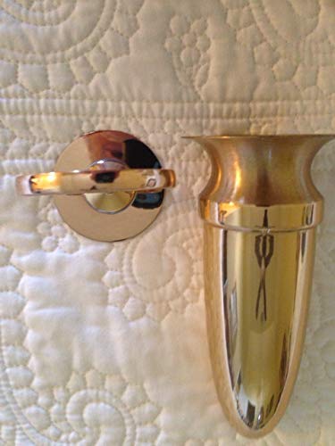 Crypt/Mausoleum/Niche Bronze Metal Flower Vase - 5 In Standard Epoxy Mount Disc Base Ring Support #TOP4