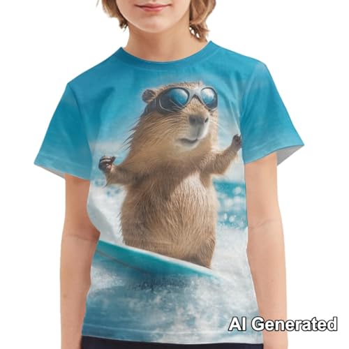 Image of Xhuibop Kids T Shirts for Boys Size 3-16 Girls Short Sleeve Sportswear Active Tops