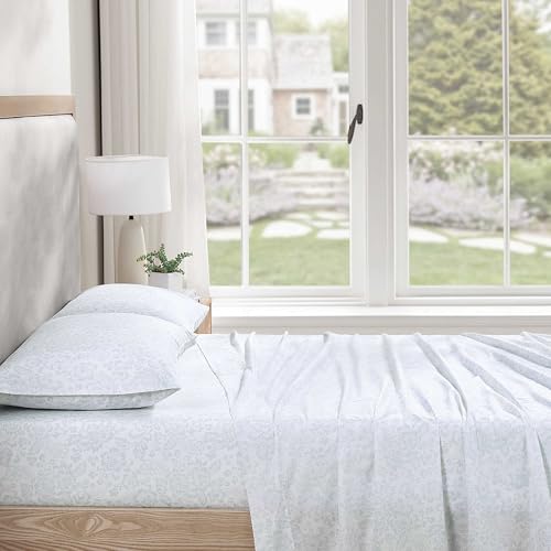 Image of Stone Cottage - Sheet Set, Crisp & Breathable Percale Cotton Bedding with Matching Pillowcases, 200-Thread Count, Deep Pocket, Vintage Inspired Home Essentials (Mae Sag Green, King)
