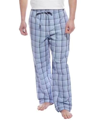 TAHARI Men's Woven Pajama Pants – Soft Cotton Poplin, Lightweight & Breathable Lounge Pants with Pockets