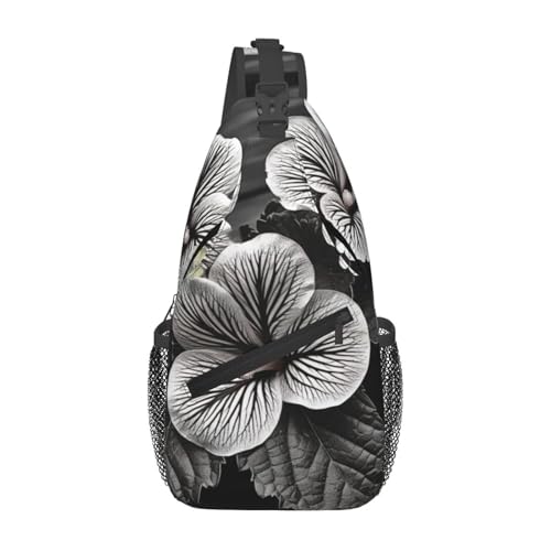 Sac à dos noir et blanc à rayures pour homme au motif floral et format taille unique