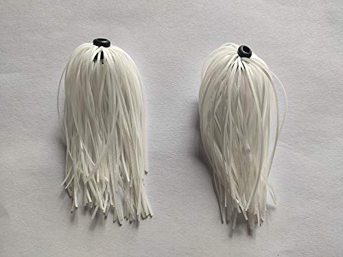 8 Bundles 50 Strands Silicone Skirts Jigs Replacement Skirts DIY Fly Tying Fishing Lure Accessories Buzzbaits Spinnerbaits Color All White