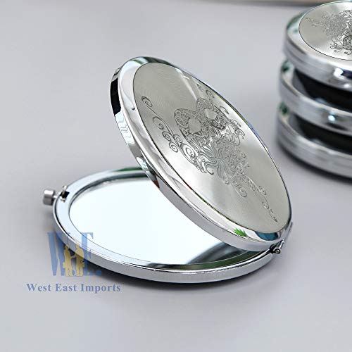 We 12 Pcs Masquerade Mask Compact Mirrors Come With Purple Gift Bags - Quinceanera/Sweet 16 Purple (Sliver) #TOP5