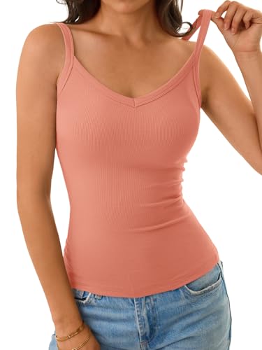 GKBK Spaghetti Strap Tank Top for Women Slim Fitted Crop Layering Cami — view 5