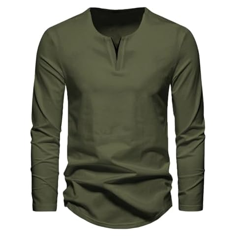 Meilicloth Men's Long Sleeve V-Neck T-Shirt Cover