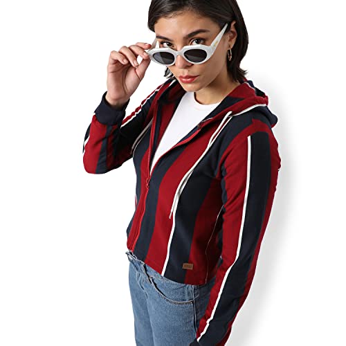 Image of Campus Sutra Women cotton Premium Zipper Hoodie-Grey