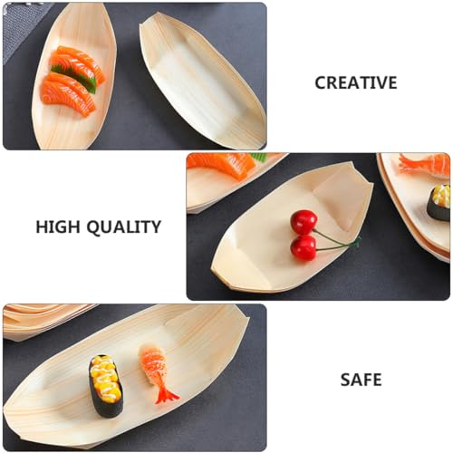Platos Desechables de Madera en Forma de Barco 7 Pulgadas x50 miniatura 7