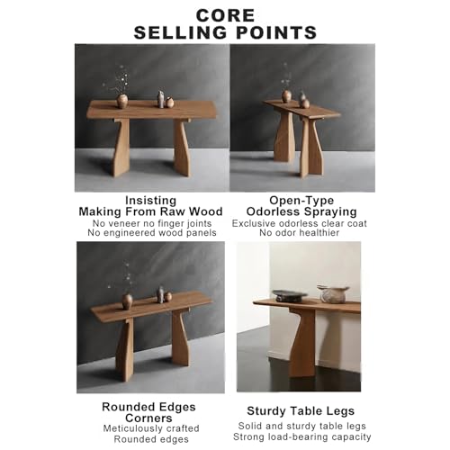 Mesa consola de acento estrecha de madera para sala de estar y pasillo moderno 5