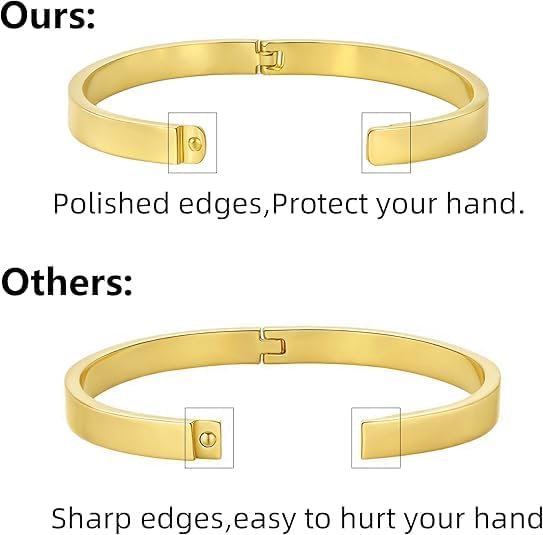 LIU JUN Dont Let The Hard Days Win Motivational Bangle, 18k Gold Plated Stainless Steel Oval Engraved Inspirational Message Faith Cuff Bracelet Personalized Fashion Jewelry Gift - Image 3