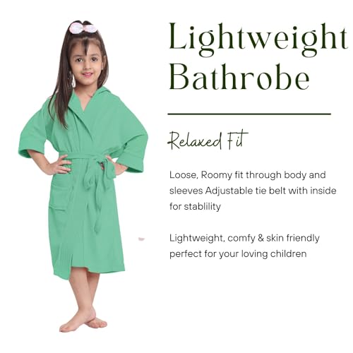 Image of CREEVA Cozy Hooded Bathrobe for Kids - Lightweight, Quick-Dry, and Perfect for Daily Use