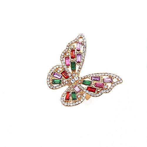 Aimimier Cubic Zirconia Butterfly Ring Sparkling Crystal Bow-Knot Knuckle Ring Wedding Jewelry for Women