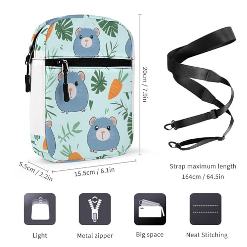 Blue Guinea Pigs Pattern Women's Cute Small Mini Crossbody Bag Top Zip Sling Square Shoulder Bags2