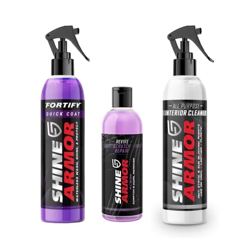 SHINE ARMOR Revive Car Scratch Remover Repair Protection and Swirl Removal Polish & Fortify Quick Coat Ceramic Coating Polish Spray & Interior Cleaner Detail Restoration Spray SHINE ARMOR Revive Car Scratch Remover Repair Protection and Swirl Removal Polish & Fortify Quick Coat Ceramic Coating Polish Spray & Interior Cleaner Detail Restoration Spray