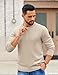 COOFANDY Dress Sweater for Men 3/4 Zip Pullover Slim Fit Lightweight Business Casual Sweater Khaki