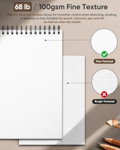 Image of Soucolor Sketchbook 8.5x11,100 Sheets Thick Acid-Free Drawing Paper