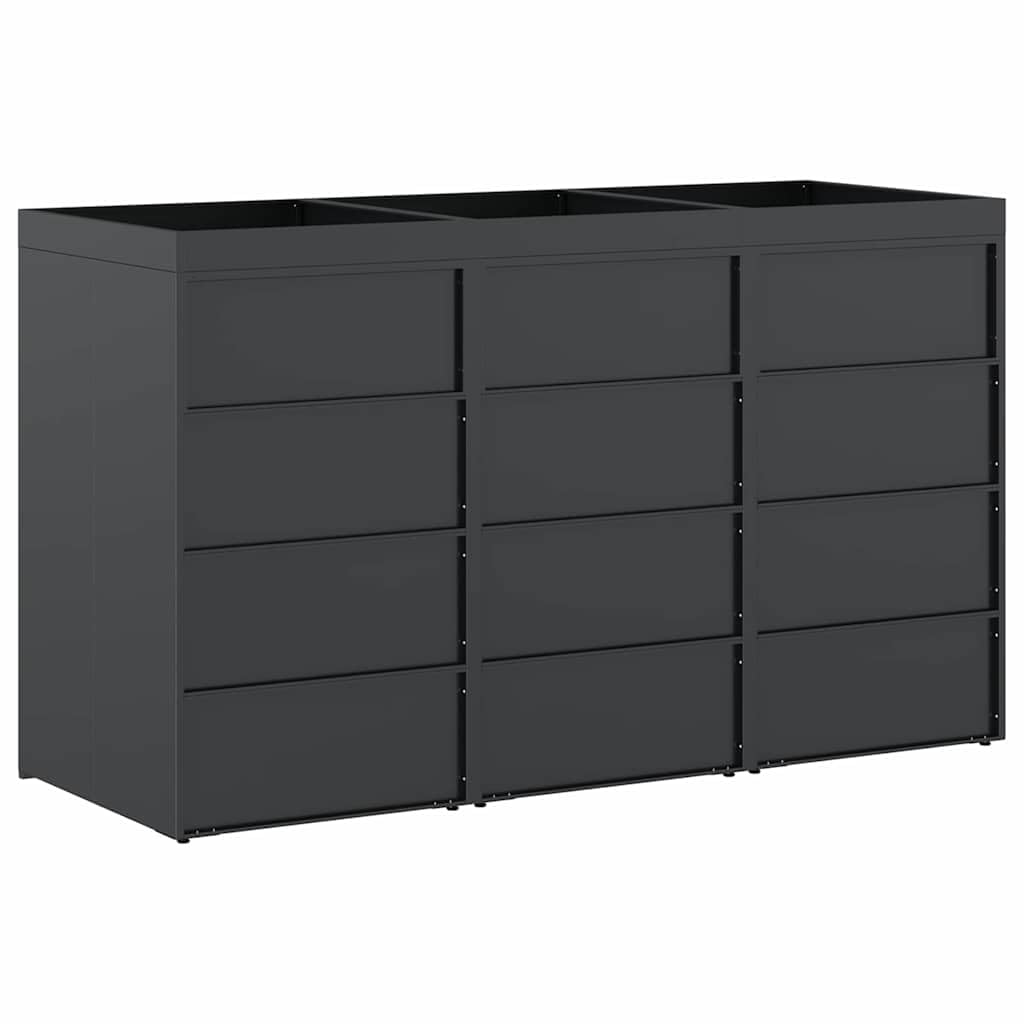 Genérico Almacenamiento de Cubos Wheelie para 3 Cubos Antracita,Casa y jardín,Productos del hogar,Accesorios para contenedores de residuos,Soportes para contenedores de residuos-3394744