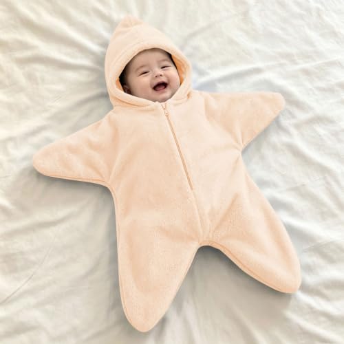 KSADZAIE Baby Starfish Onesie Fleece Hooded Infant Star Suit Romper - image 2