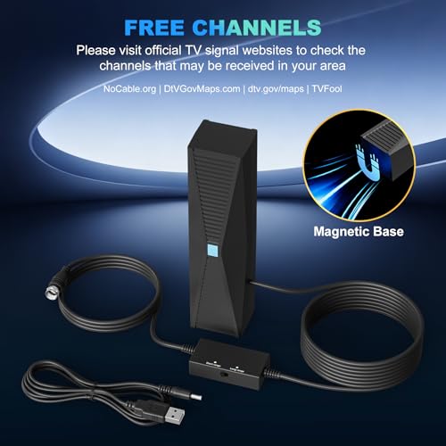 Image of TV Antenna for Smart & Old TVs, 6000+ Miles Range Strongest Digital HD TV Antenna Indoor Support 4K 1080P VHF UHF, 360 Long Range Reception with Signal Amplifier