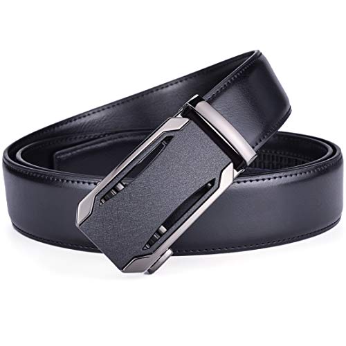 Image of Beltox Men Leather Belt w Slide Ratchet Interchangeable Buckle