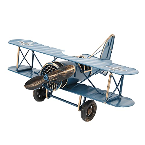 lyrlody Modèle de Biplan Vintage Délicat en Fer, Modèle d'avion Rétro en Fer forgé, Modèle...