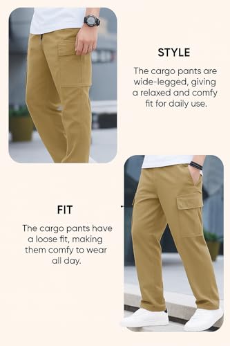 Image of Lymio Cargo for Men | Cotton Cargo Pant | Drawstring Waist Pant (Also Available in Plus Sizes) (01-04)