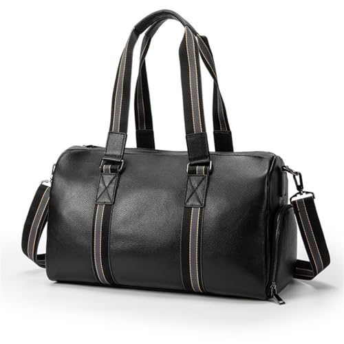 Large Capacity Leather Baotou Layer Cowhide Light Luxury Portable Short Travel Fitness Duffel Bag2