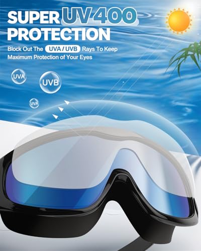Image of Swim Goggles 2 Pack, Wide View Anti Fog&UV Swimming Goggles for Audlt, No Leaking Swim Glasses for Men Women Youth