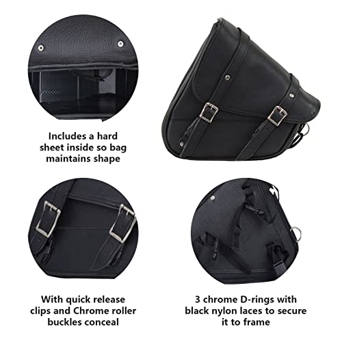 Gargoyle Bells SADDLE BAGS Premium Naked Leather Swing Arm Bag For Motorcycle Left Side Solo Bags Saddle Bags thumb #1