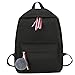 Produktbild LEEDY Rucksack Haarball Leinentasche Fashion Schulrucksack Teenager Mädchen Student Schultaschen Schulrucksäcke Schultasche Reisen Backpack Daypacks