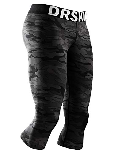 DRSKIN Men's Thermal Wintergear Fleece Cold Compression Tight Base Layer Long Under Sport Leggings Pants