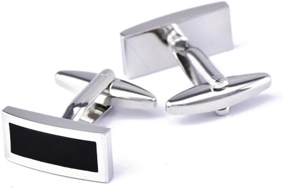 Jewelry Men's Cufflinks Classic Cuff Links Black Rectangle Enamel Design Business Shirt Cuff Links Wedding Party Cufflink