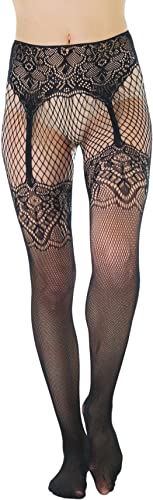Image of ToBeInStyle Women's Full Footed Pantyhose with Thigh High Designs
