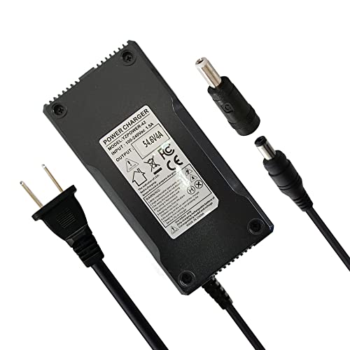 aunstarwei 54.6V 4A Power Supply Adapter Charger for 48V 13S Lithium Li-ion Battery Pack with DC 5.5x2.5mm Plug