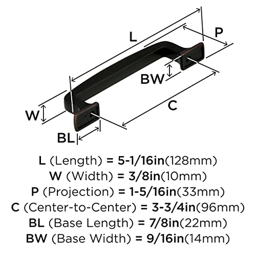 Image of Amerock 3-3 /4 inch Westerly Oil-Rubbed Bronze Drawer Pull