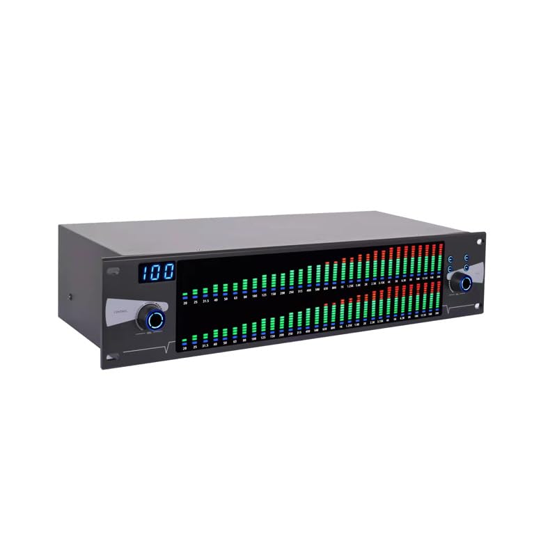 Ecualizador de audio digital, ecualizador dual de 31 segmentos con pantalla LED y 10 efectos preestablecidos, reducción automática de ruido, para presentaciones en escenario KTV miniatura 7