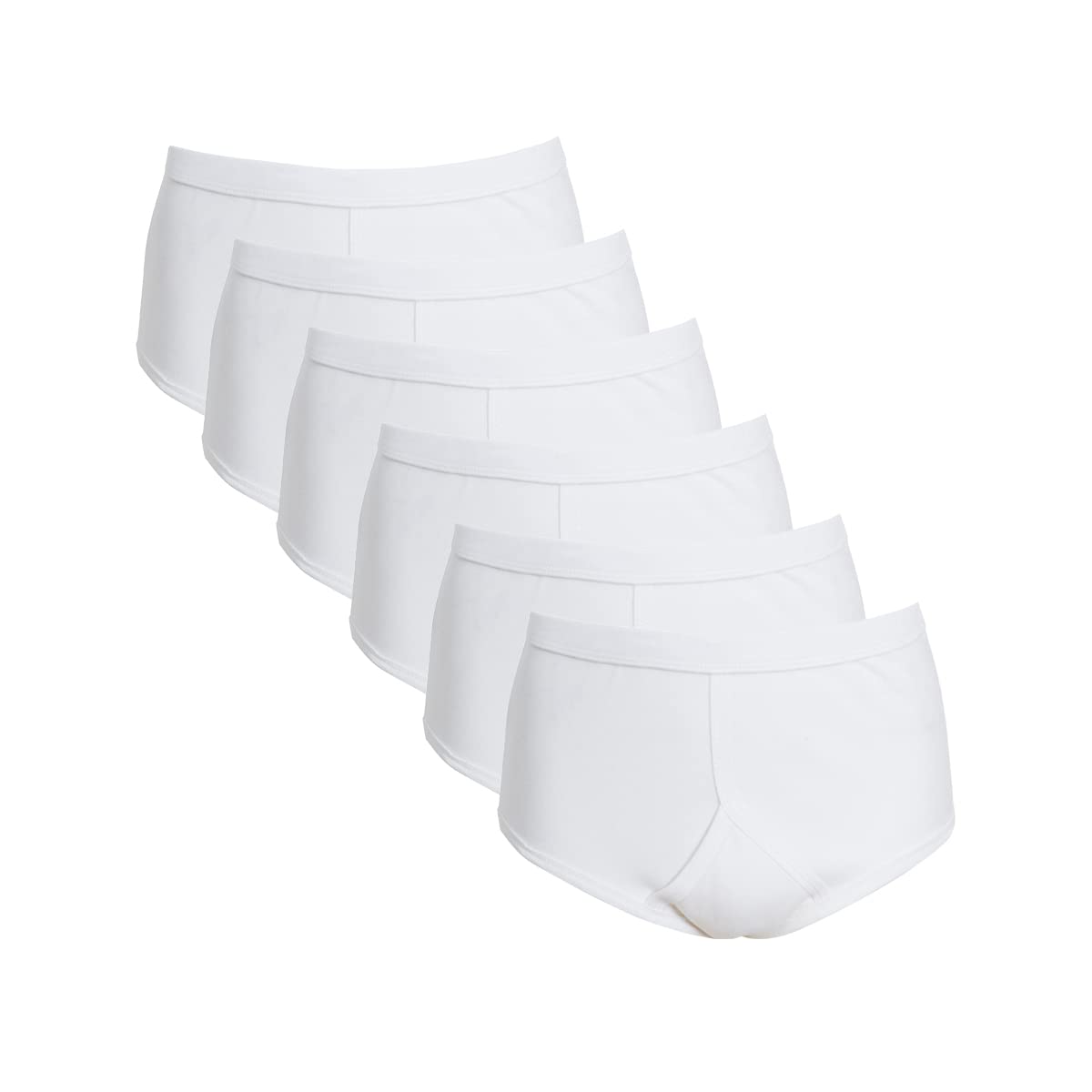 Sock Stack Men's White Pack Of 6 Organic Cotton Briefs Underpants 100% Pure Cotton Trad Sports Underwear, Xx Large
