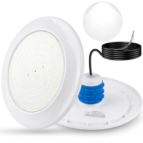 Eclairage piscine blanc puissant IP68 étanche 12V avec filetage 1 1/2