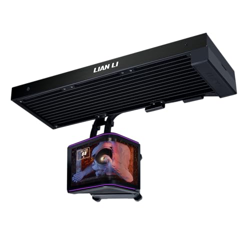 Image of Lian Li Hydroshift II OLED Curved 360 Liquid CPU Cooler - Flexible Slide-Tube Clamp Coolant Pathway - Adjustable 6.67 inch 2K Screen - 3D Animation Effects - LGA 1851 /1700, AMD AM5 /4 - Black (HS2OLDC36NB)