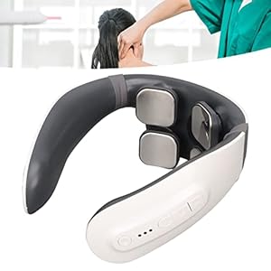 Electric Pulse Neck Relaxation Massager, Relaxing Relieves Fatigue Intelligent Neck Heating Massager, White