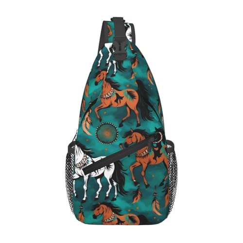 Mochila tipo sling con patrón de rayas para senderismo miniatura 1