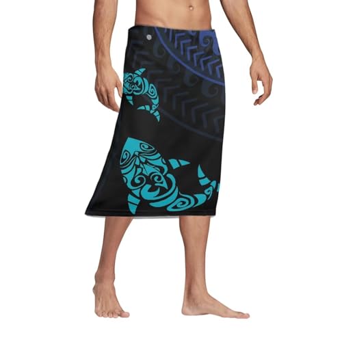 Xsehusvy Men’s Bohemian Skirt with Pockets Hawaiian Lavalava Swimsuit Cover Up Breathable Soft Sarong Bath Trunk Wraps S-6XL