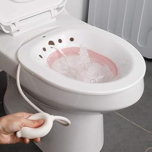 Zitbad bidet, bidet inzetstuk voor toilet, opvouwbaar bidet zitbad met flusher zitbad toilet voor standaard toilet…